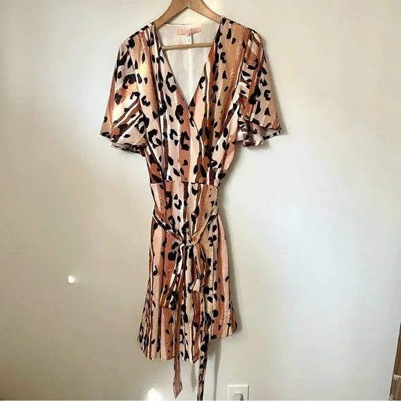 Anthropologie Hutch Blaise Leopard  Print Wrap Dress - Picture 5 of 11